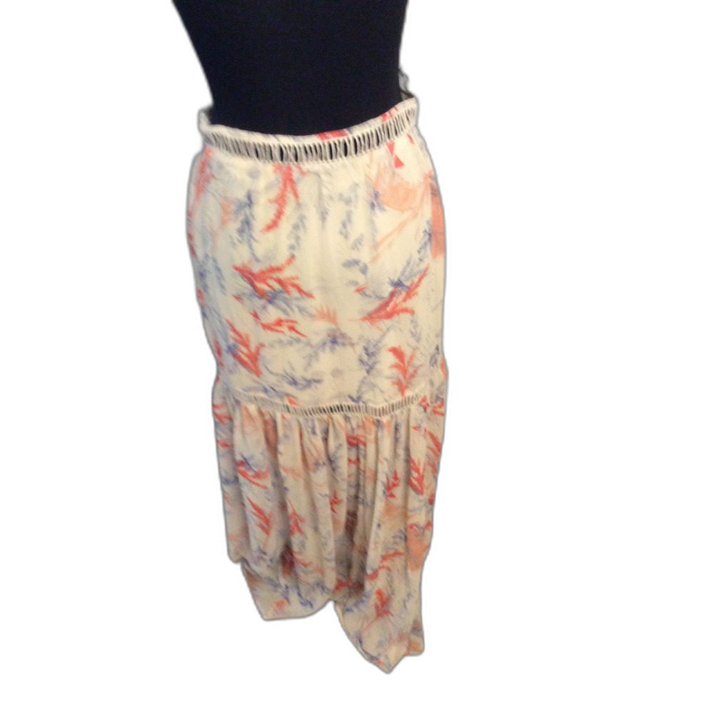 Asos Size 6 Cream Botanical floral print Maxi Skirt boho